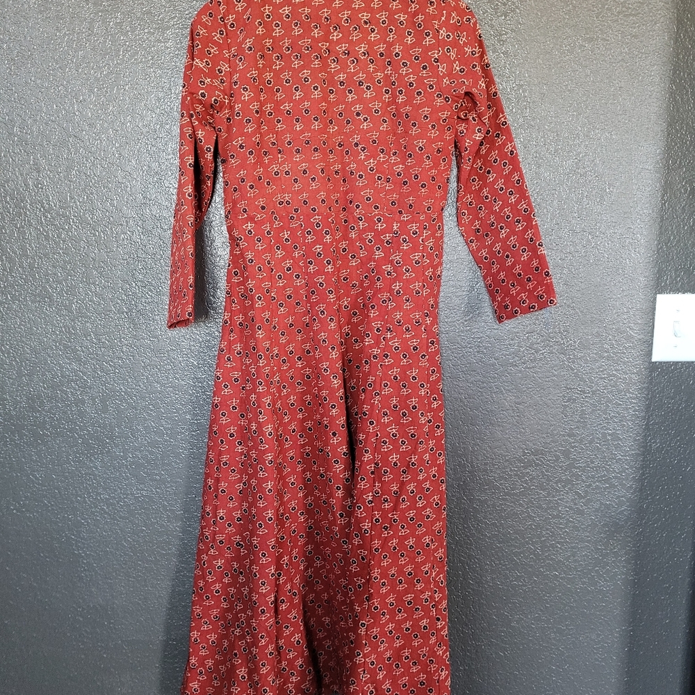Indian Pakistani ajrakh anarkali kurta with mirror work